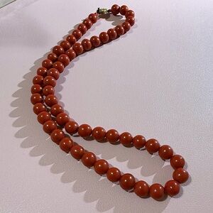 Vintage Coral Color Beaded Necklace